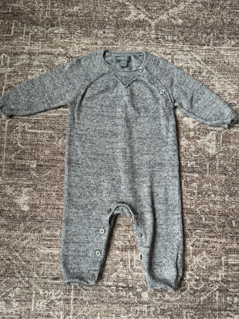 GAP 100% Cotton Gray Knit Baby One-Piece